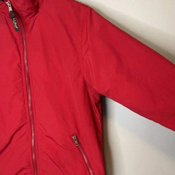 L.L. BEAN Red Warm Up Bomber Jacket Nylon Fleece Lined Preppy Granola Size S - Picture 5 of 15
